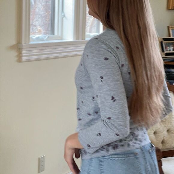 Gorgeous vintage long sleeve cardigan and tee combo, size small floral pattern - Picture 8 of 9